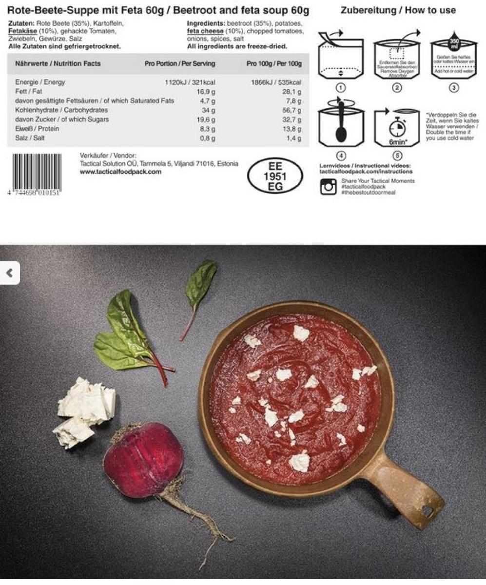 TACTICAL FOODPACK® BEETROOT SOUP WITH FETA